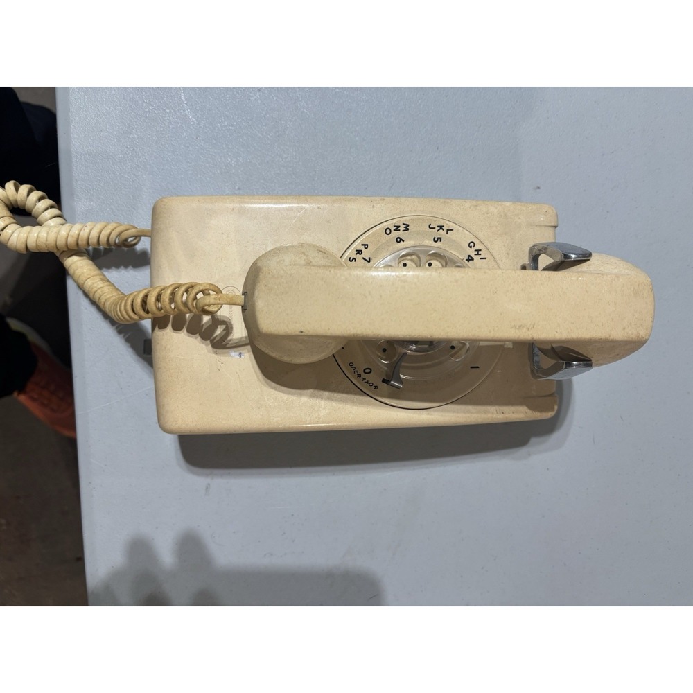 Vintage‎ Bell System Yellow Rotary Wall Phone 'Home Phone" W/working Rotary Dial